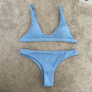Baby blue cheeky bikini